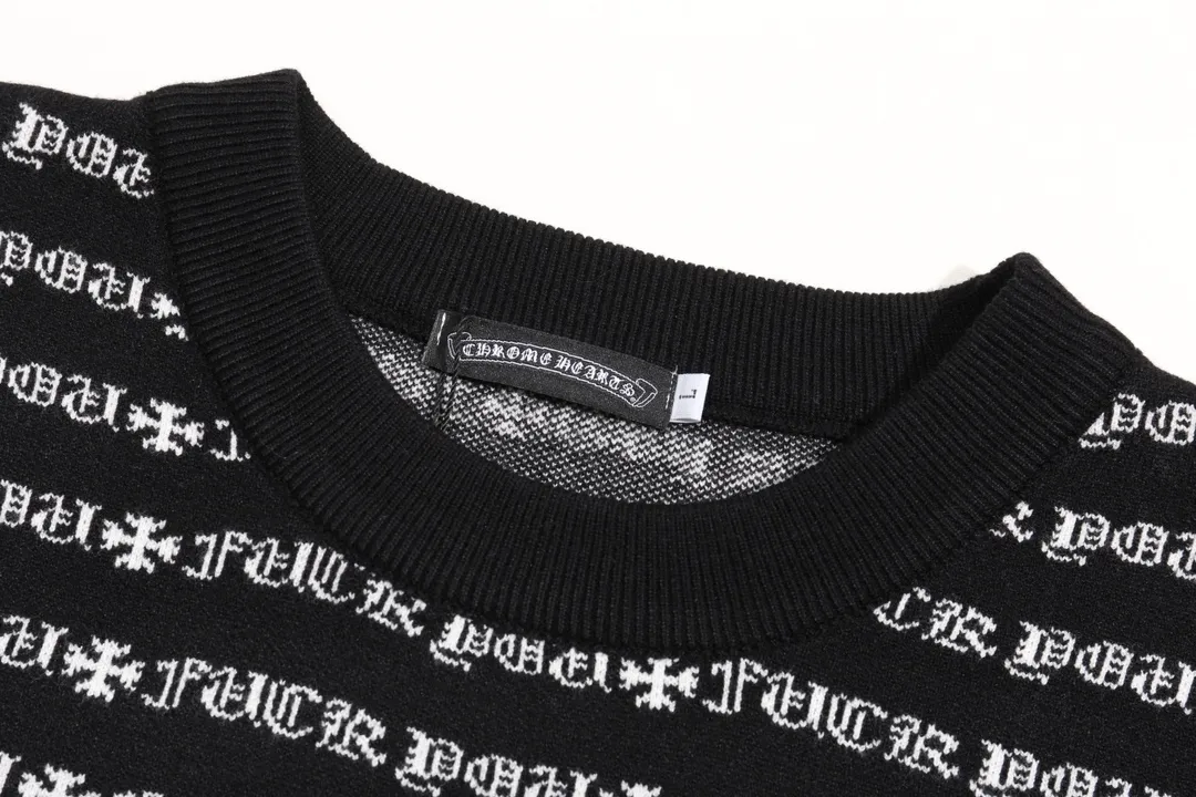 P300 Chrome Hearts Chrome Hearts all over printed wool sweater Color: Black Yellow Size: S M L XL XXL